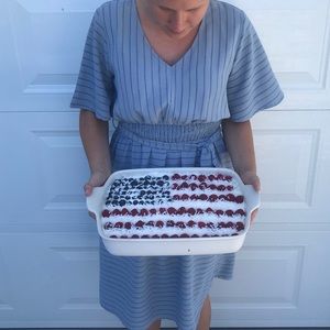 Polagram blue striped dress